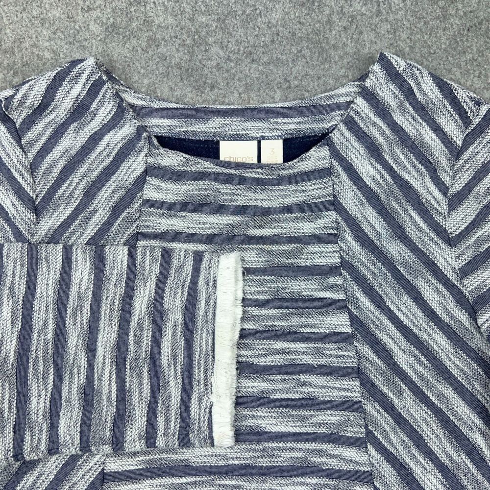 Chico's Striped Blue and White Women's Sweater